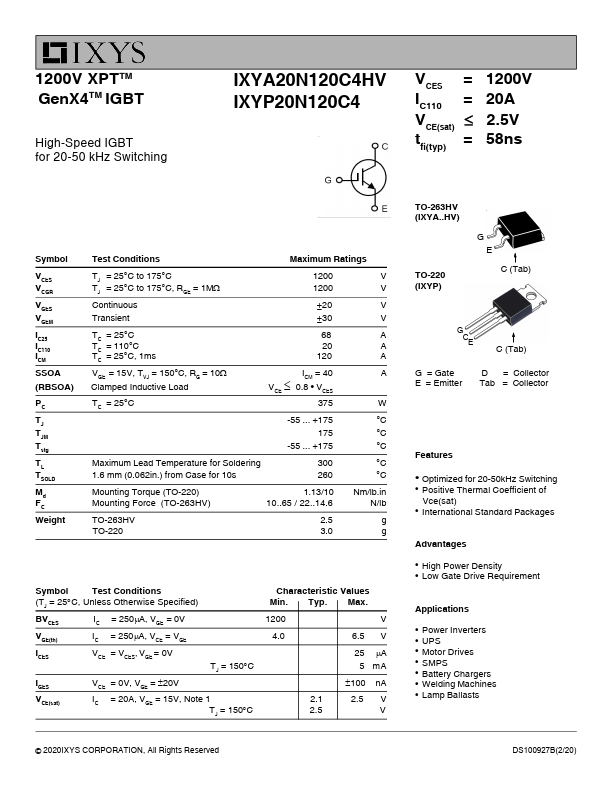 IXYP20N120C4