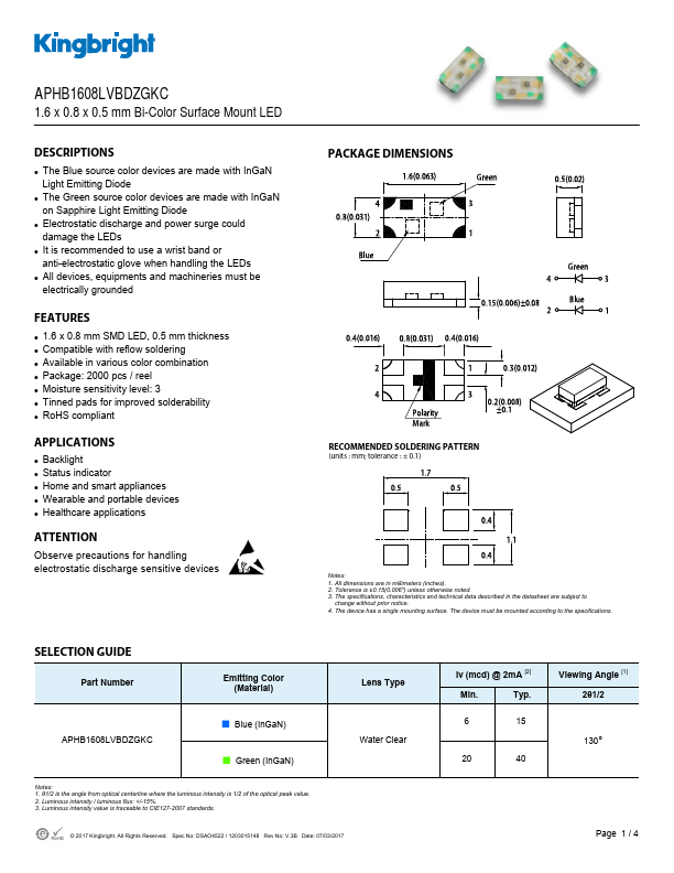 APHB1608LVBDZGKC