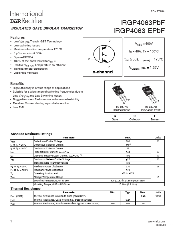 IRGP4063-EPBF