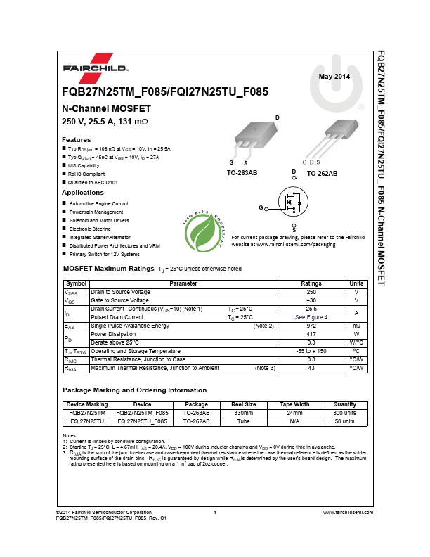 FQB27N25TM_F085