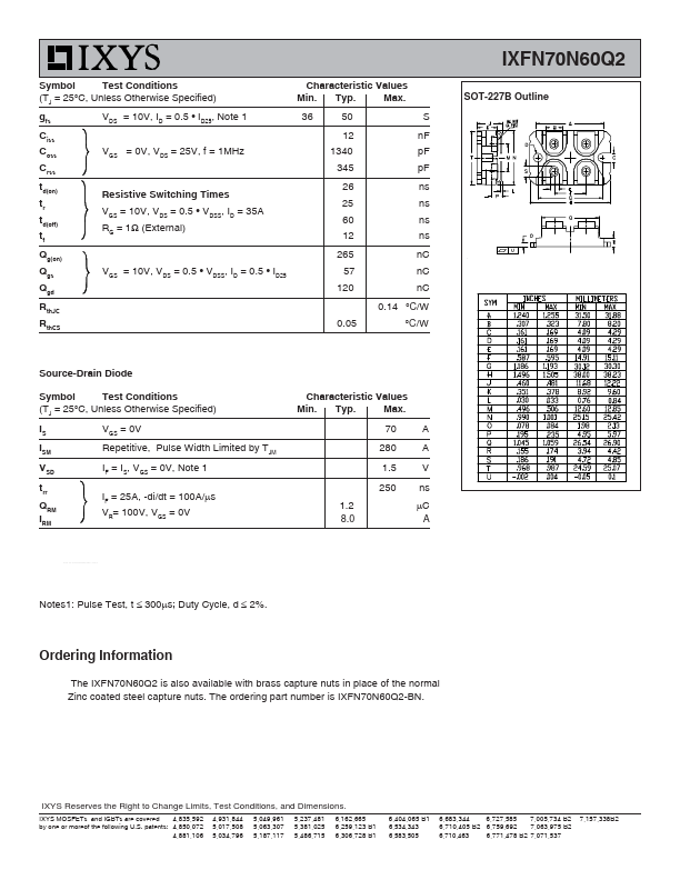 IXFN70N60Q2