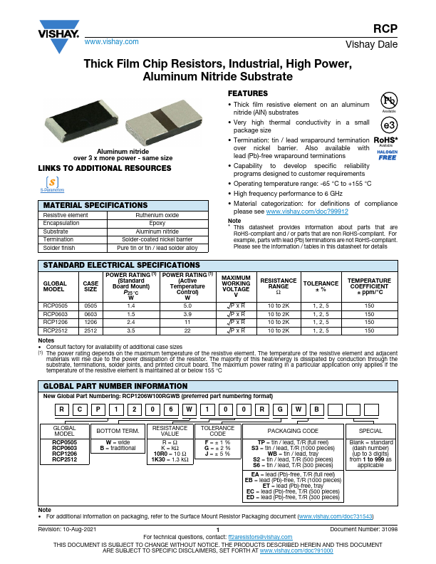 RCP0603 Datasheet Preview