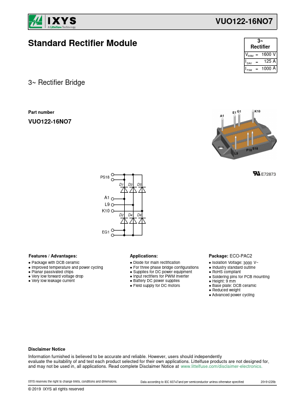 VUO122-16NO7 Datasheet Preview