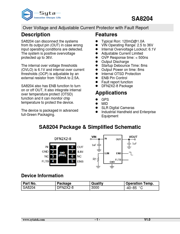 SA8204 Datasheet Preview
