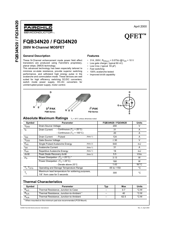 FQB34N20