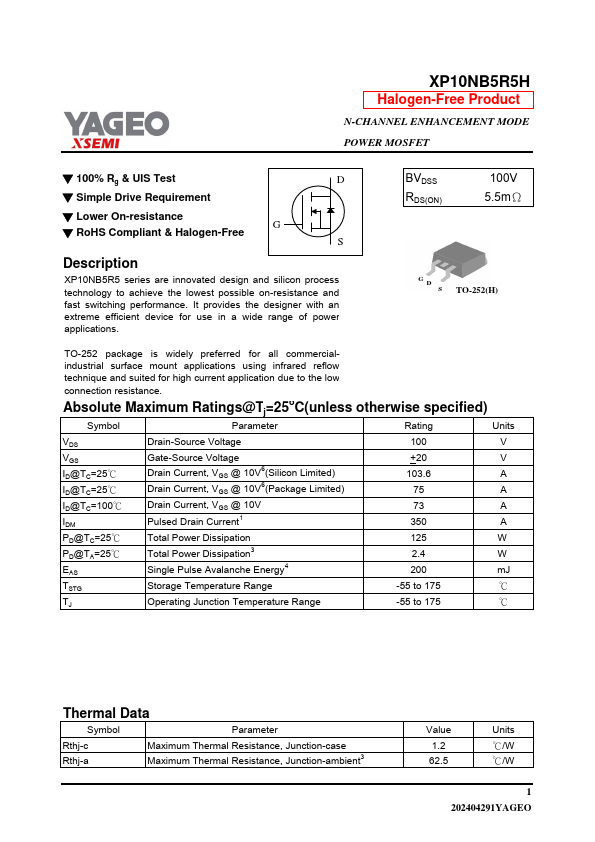 XP10NB5R5H Datasheet Preview