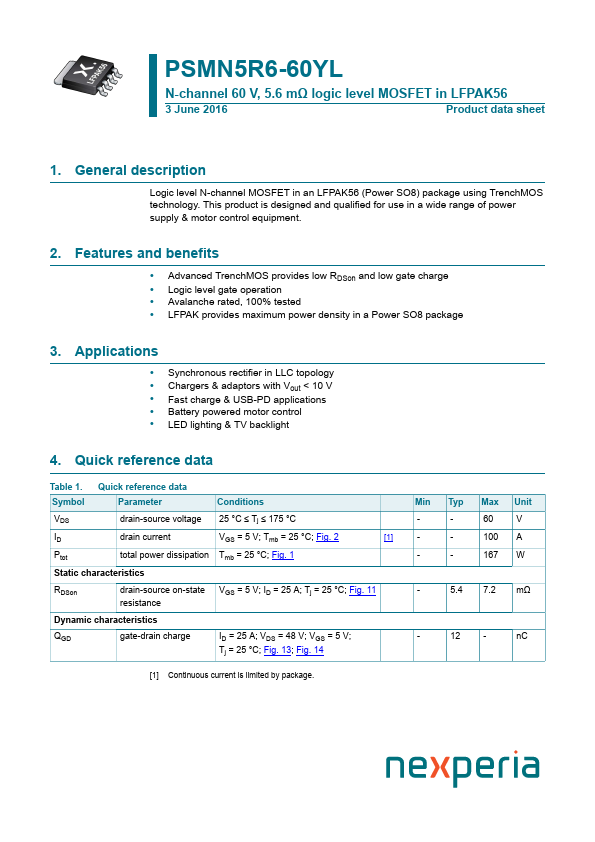 PSMN5R6-60YL