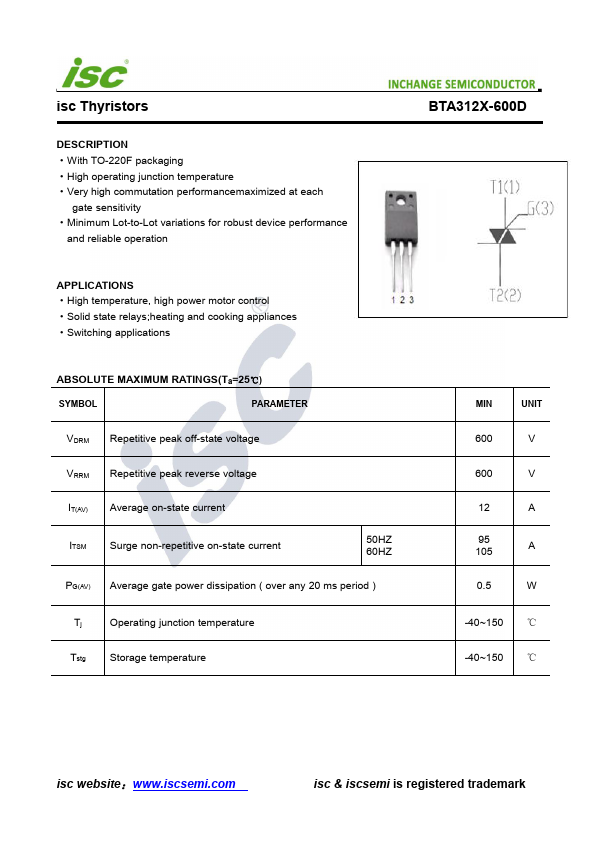 BTA312X-600D