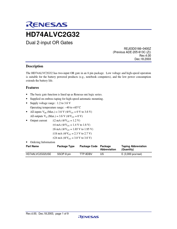 HD74ALVC2G32