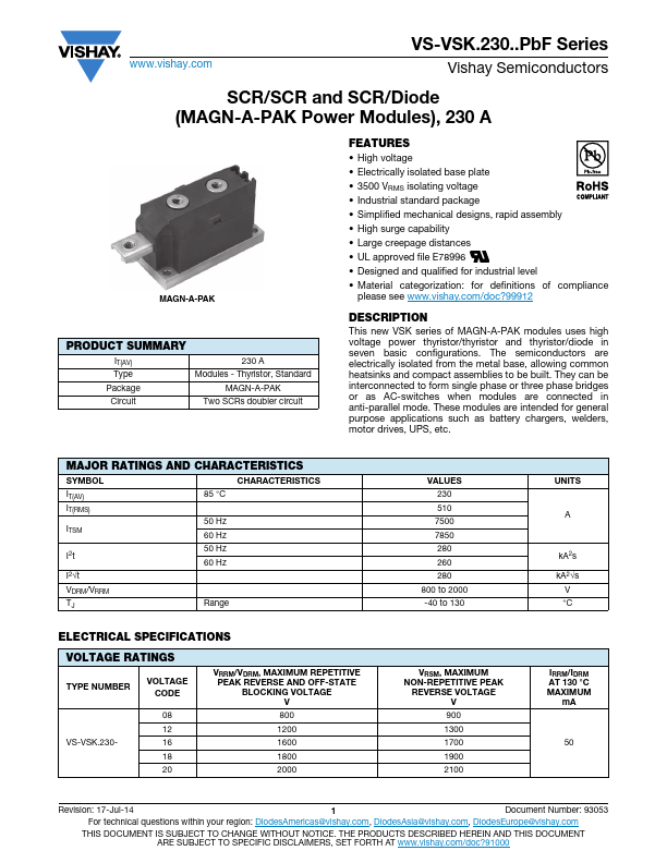 VS-VSKK230-20PBF