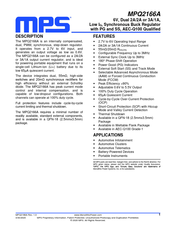 MPQ2166A Datasheet Preview