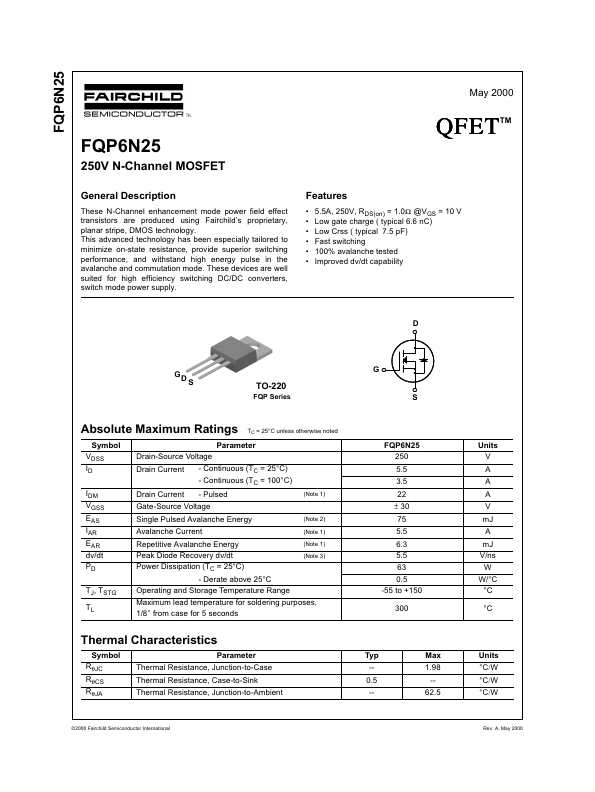 FQP6N25