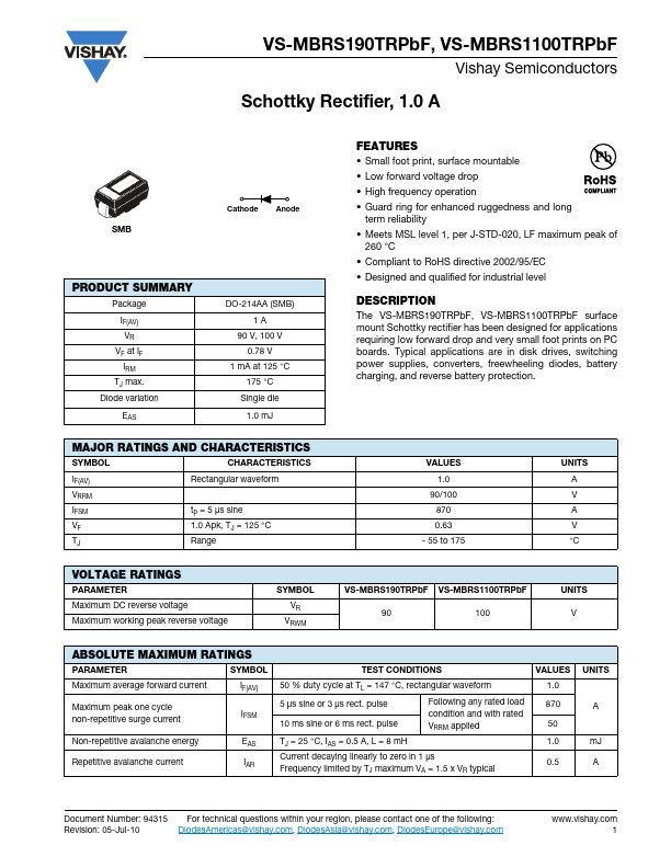 VS-MBRS1100TRPbF