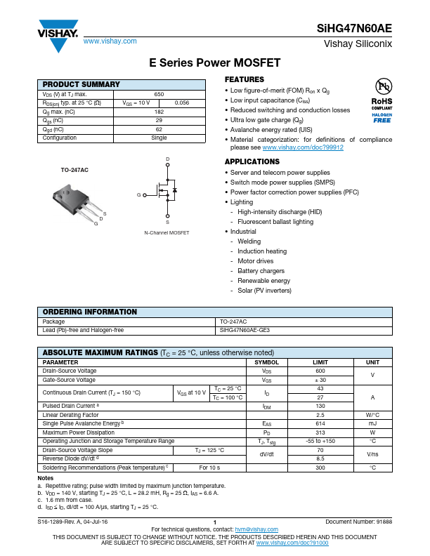 SiHG47N60AE