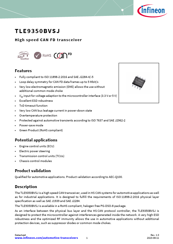 TLE9350BVSJ Datasheet Preview
