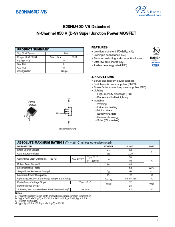 B20NM60D Datasheet Preview