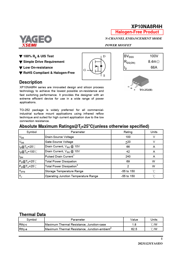 XP10NA8R4H Datasheet Preview