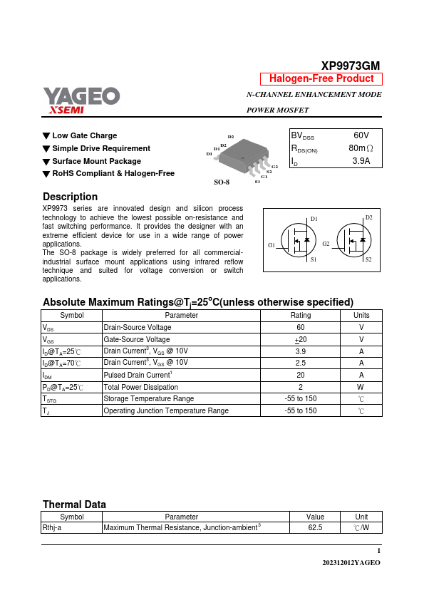 XP9973GM Datasheet Preview