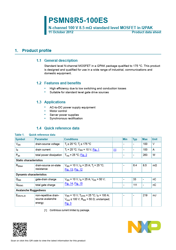 PSMN8R5-100ES