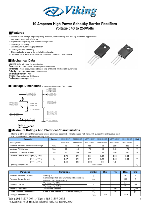 MBRF10250CT