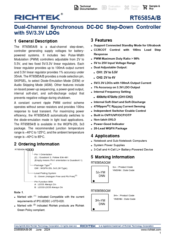 RT6585B Datasheet Preview