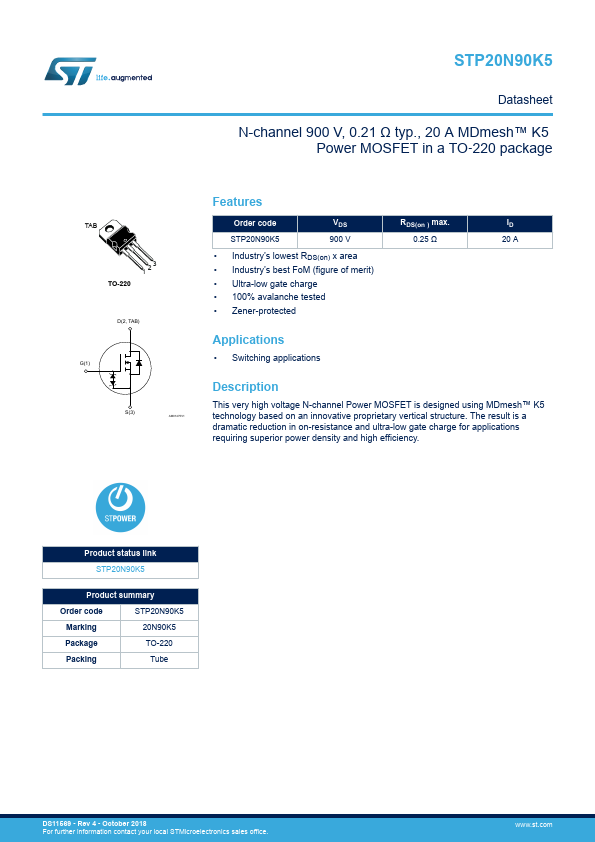 STP20N90K5