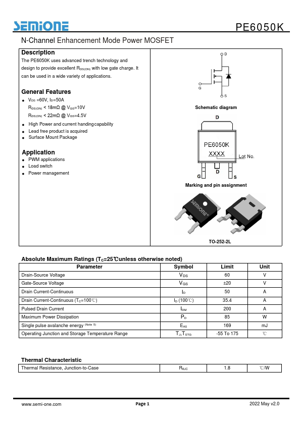 PE6050K Datasheet Preview