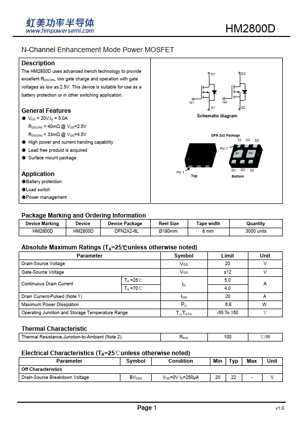 HM2800D Datasheet Preview