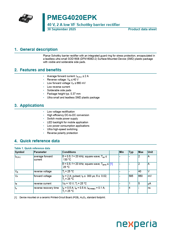 PMEG4020EPK Datasheet Preview
