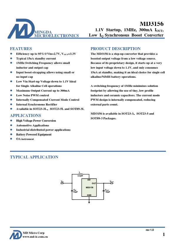 MD3156 Datasheet Preview