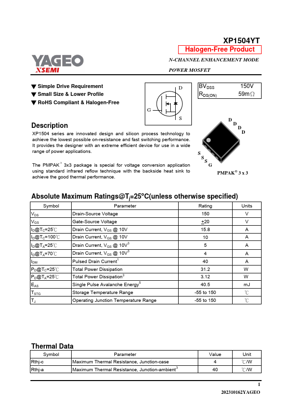 XP1504YT Datasheet Preview