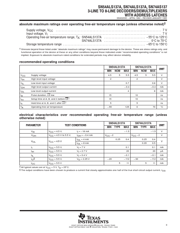 SN74ALS137A