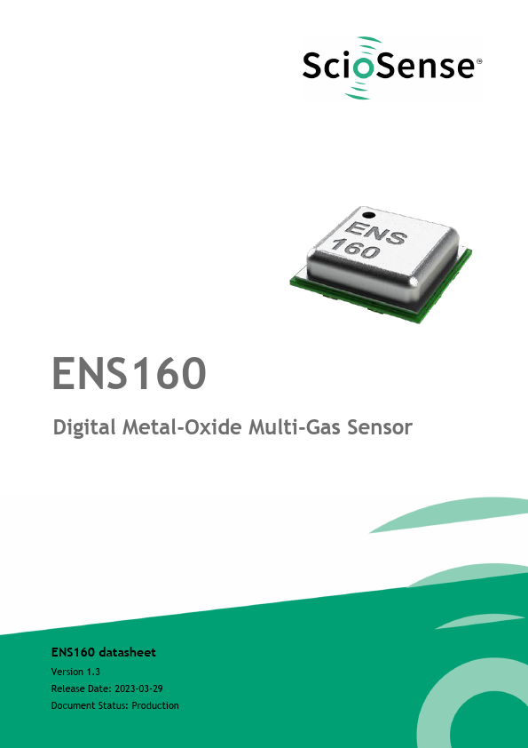 ENS160 Digital Metal Oxide Multi-Gas Sensor by ScioSense - Datasheet Preview