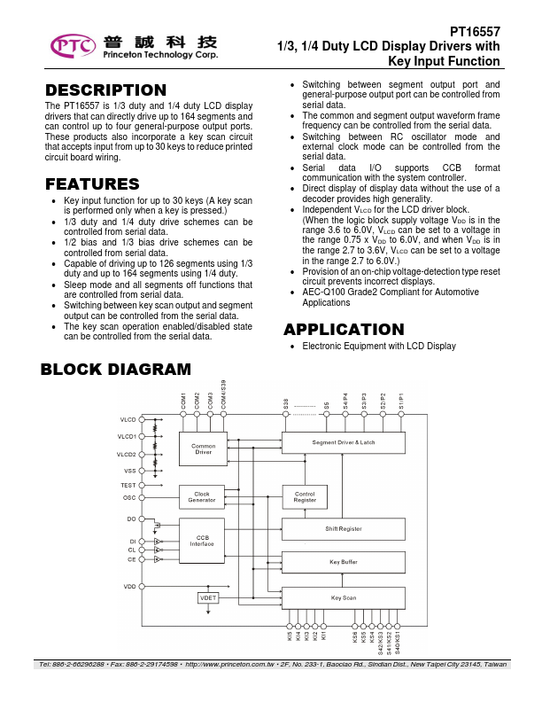 PT16557 Datasheet Preview