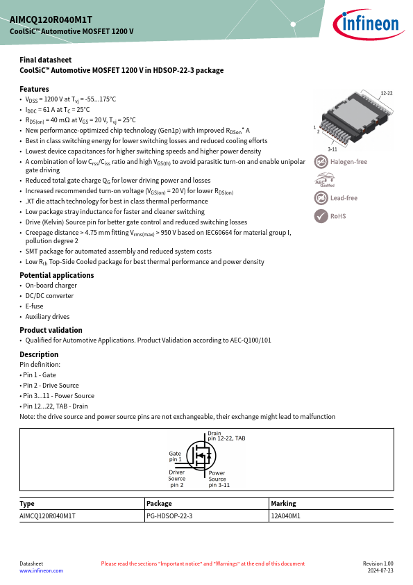 AIMCQ120R040M1T Datasheet Preview