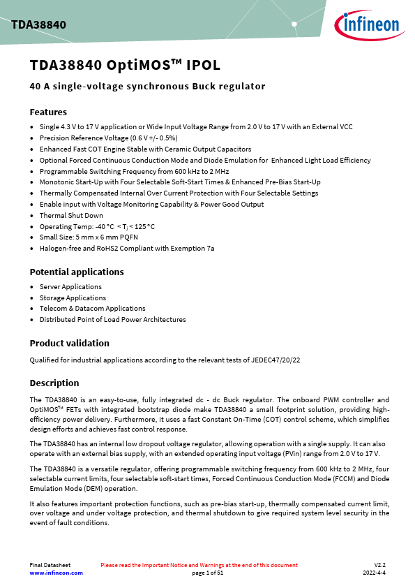 TDA38840 Datasheet Preview