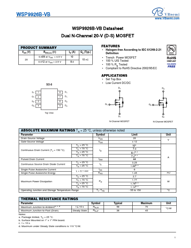 WSP9926B Datasheet Preview