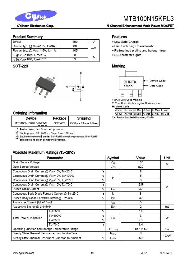 MTB100N15KRL3 Datasheet Preview