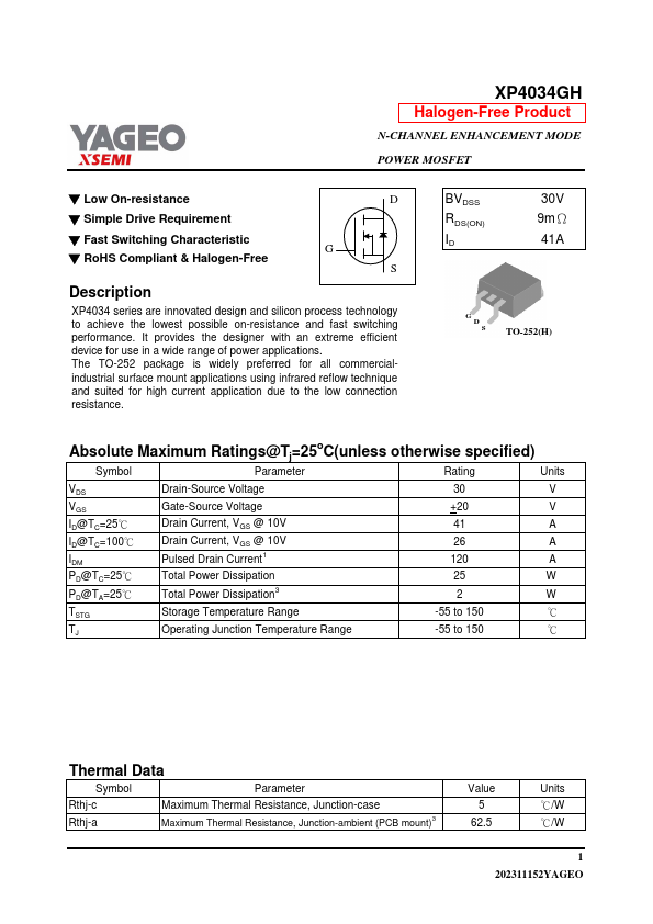 XP4034GH Datasheet Preview