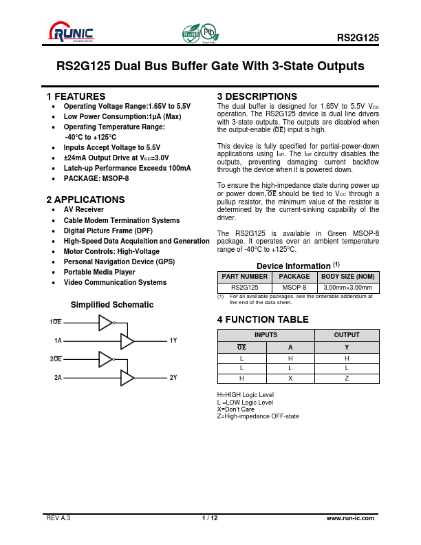 RS2G125 Datasheet Preview