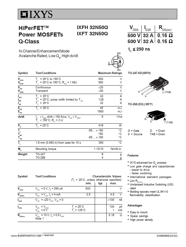 IXFT32N50Q