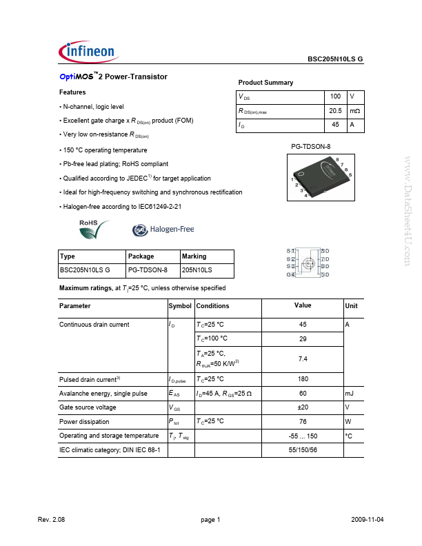 BSC205N10LSG