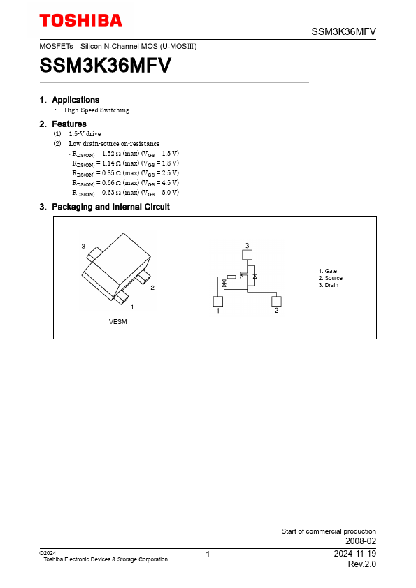 SSM3K36MFV Datasheet Preview