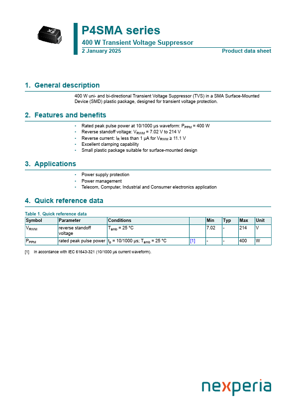 P4SMAJ11A Datasheet Preview