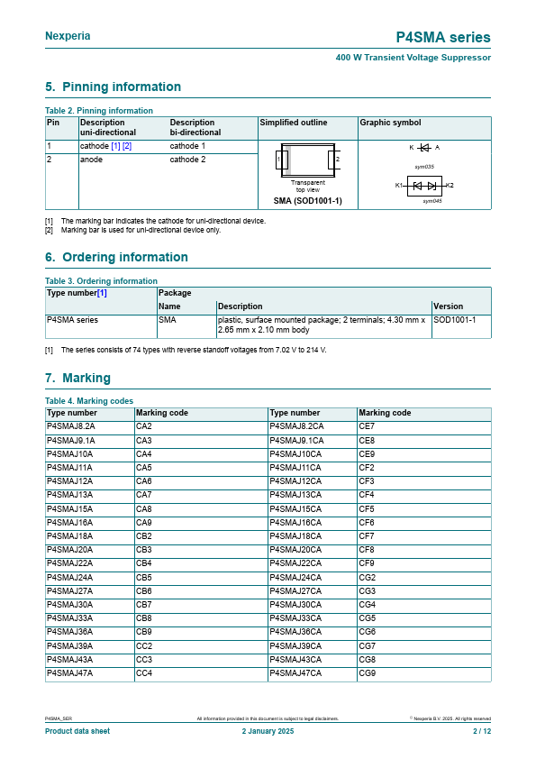 P4SMAJ11A Datasheet Preview
