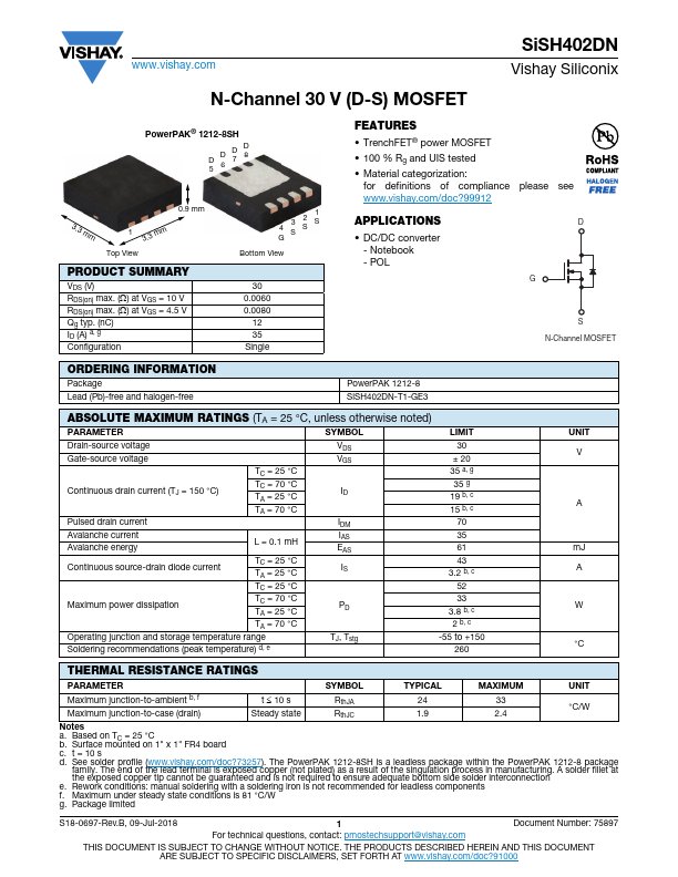 SiSH402DN Datasheet Preview