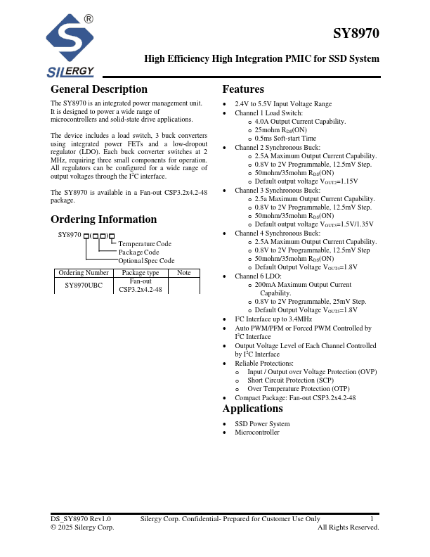 SY8970 datasheet page 1 preview