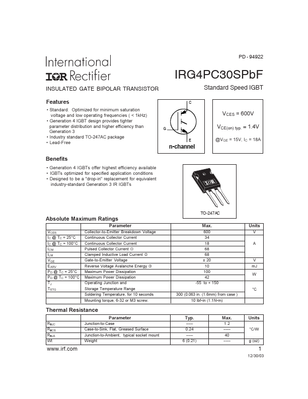 IRG4PC30SPBF