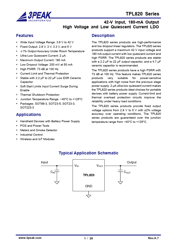 TPL820 Datasheet Preview