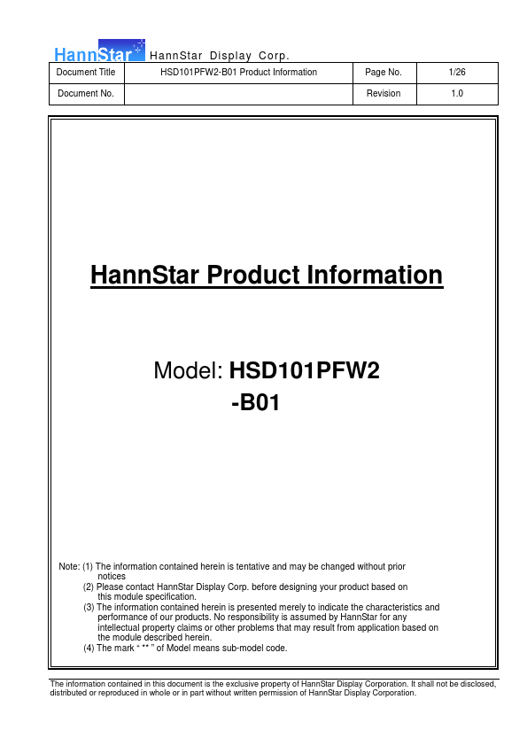HSD101PFW2-B01